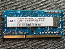 4GB 2 x 2GB) Nanya SODIMM 1333 MHz PC3-10600 DDR3 Memory NT2GC64B8HB0NS-CG RAM