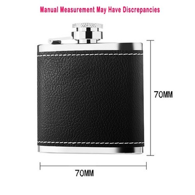 Premium Stylish Stainless Steel Hip Flask with Black Leather Wrap 3 8 Oz Options