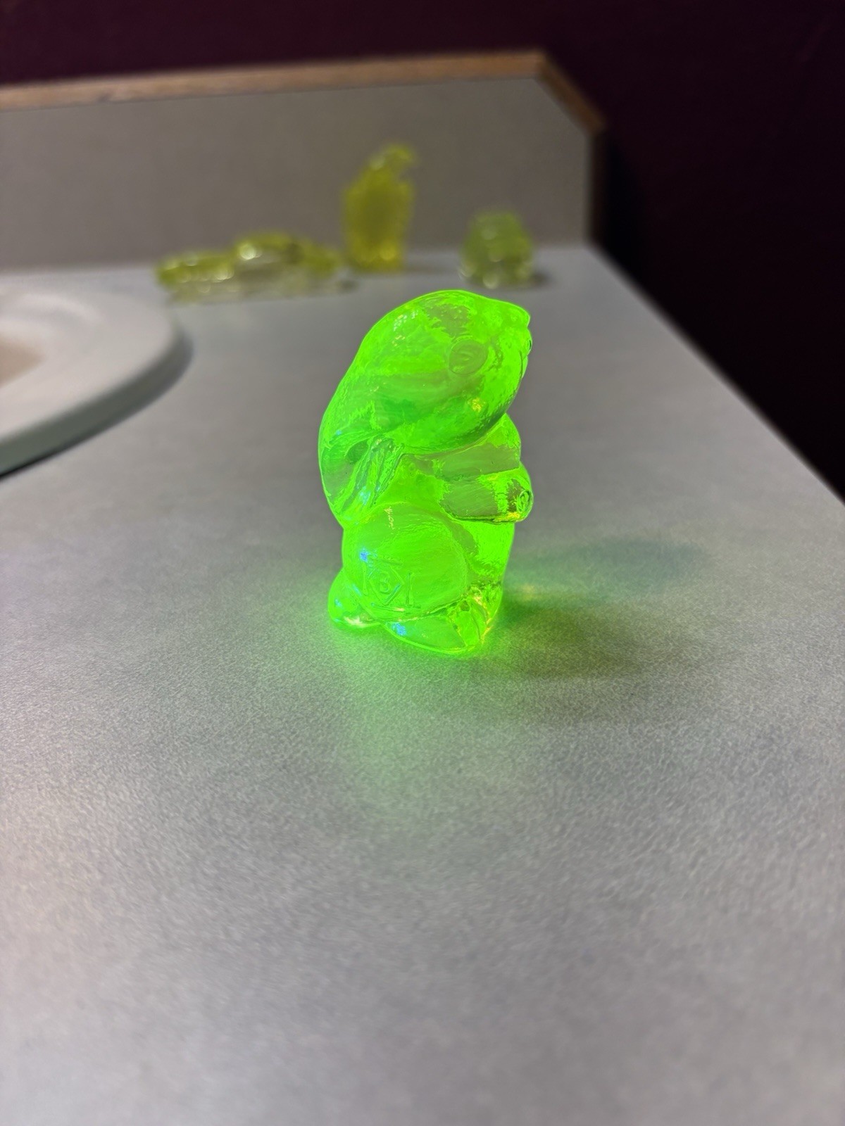Boyd Art Glass Brian the Bunny Rabbit In Vaseline URANIUM