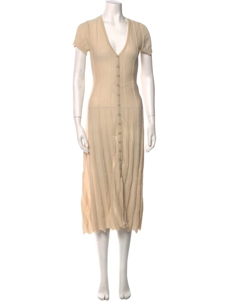 beige dress pink shoes La Mini Robe Sierra Dress in Light Ivory