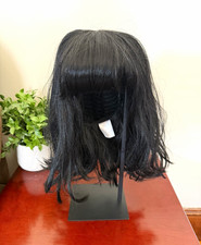 Spirit Halloween Black Wig with Bangs Shoulder Length Costume Cosplay Wig