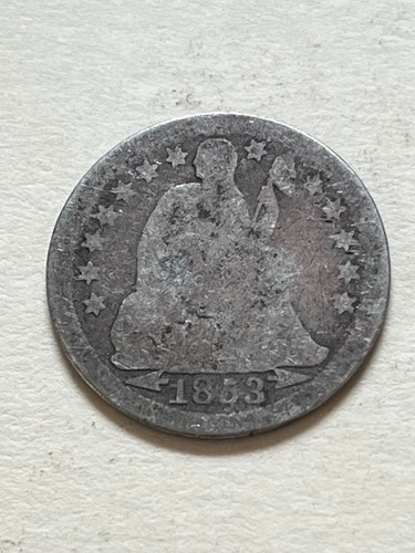 1853 US SEATED LIBERTY DIME WITH ARROWS actual coin