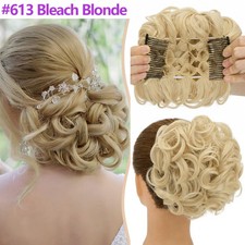 Extensiones de cabello grueso natural rizado desordenado moño grueso como humano