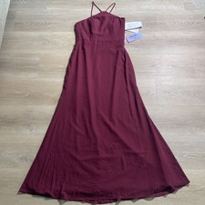 NWT HAYLEY PAIGE OCCASIONS Burgundy Bridesmaid Dress Chiffon Maxi 10 Style 5611