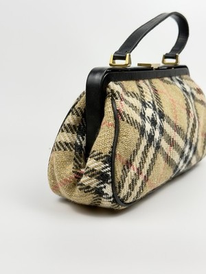 ❣️ Burberry London Tweed Supernova Check Handbag Clasp Mini Bag