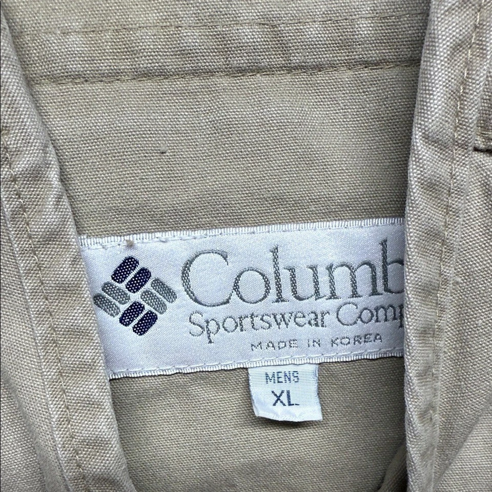 Columbia Fishing Vest Hunting Shooting Vintage Beige Zip Pockets Men's Size XL - Image 3 of 4