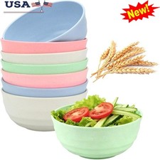 Unbreakable Wheat Straw Bowls Extra Large BPA Free Microwave Dishwasher Safe New