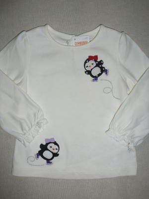 Gymboree WINTER PENGUIN Purple Lil Sister Bow Dot Button Top Tee Shirt NWT