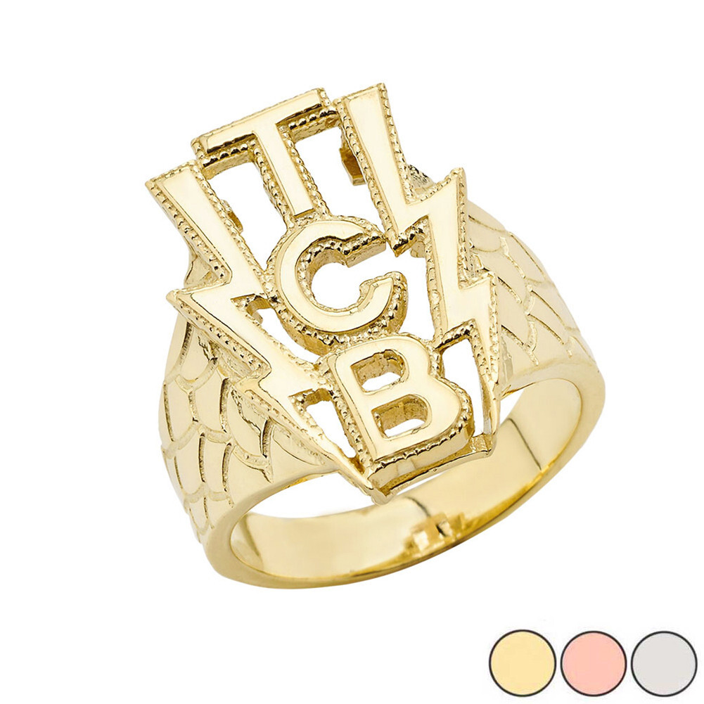 Taking Care Of Business (TCB) Men's Ring In Gold (Yellow/Rose