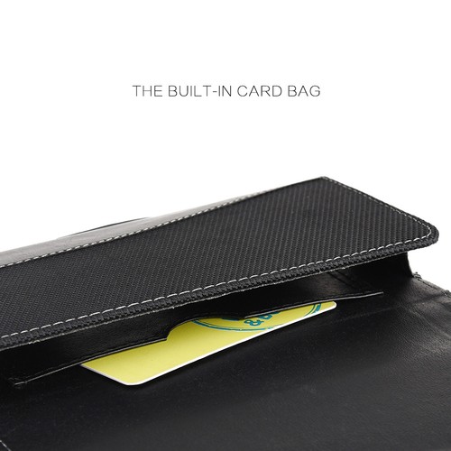 for iPhone X / XS - HORIZONTAL BLACK Leather Pouch Holder Belt Clip Holster Case - Picture 5 of 6