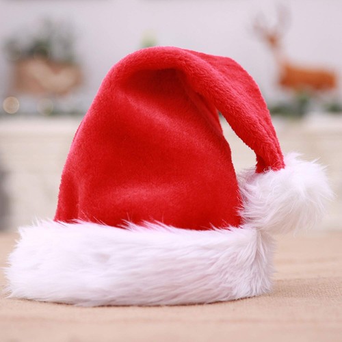 4pcs Plush Christmas Hat for Adults and Kids Unisex Thickness Santa Claus Cap - Picture 9 of 20