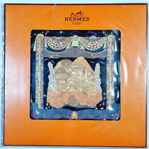 RARE VINTAGE HERMES Silk Scarf "L'Atlantide" Carre 90 designed by Annie Faivre