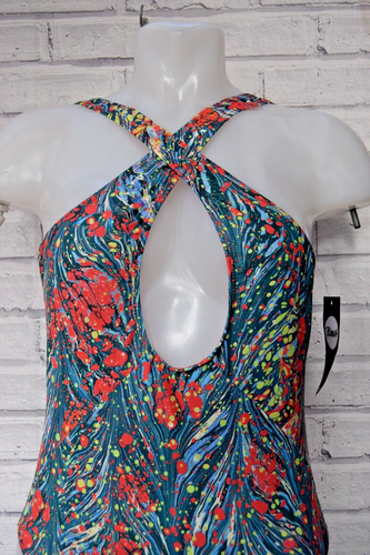 NEW BOOHOO MARBLE PRINT CROSS FRONT SWIMSUIT SIZE UK 6 EU 34 B10 - Picture 3 of 5