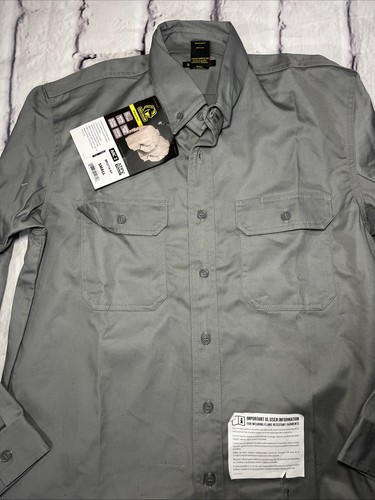 Black Stallion FR Welding Shirt Mens Small 7oz Khaki NFPA 2112 Workwear Safety - Picture 6 of 9