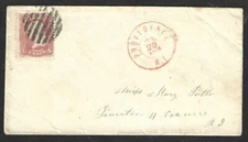 1860s Cover Providence RI to Tiverton 4 Corners Rhode Island