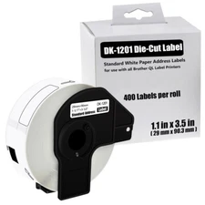1Roll 1.1"x3.5" Permanent Frame DK-1201 for Brother QL Address Label Printer