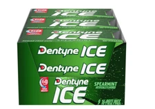 Dentyne Ice Sugar Free Gum ( Spearmint 16 Piece Pack of 9 )