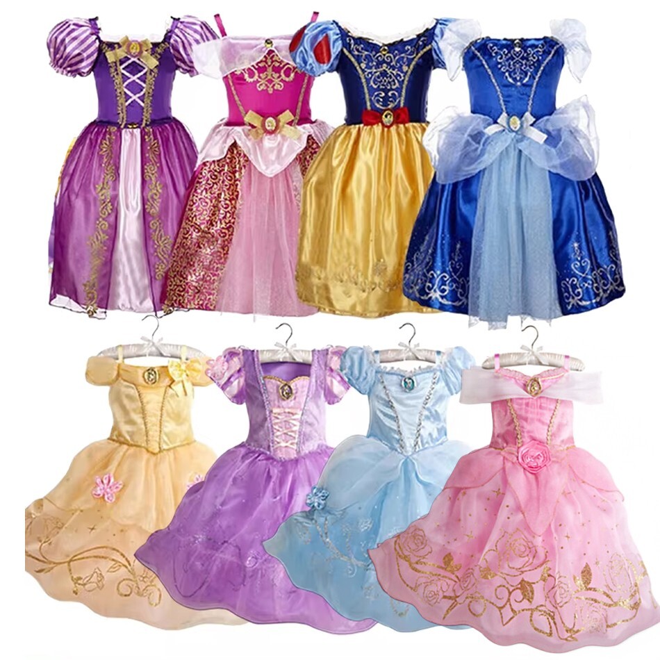 Niñas Princesa Vestido Disfraz Rapunzel Belle Navidad Cumpleaños Carnaval Vestir