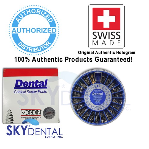 NORDIN Dental Stainless Steel Screw Post Complete Kit Posts 2 Key OEM 240/120/60 - Picture 2 of 4