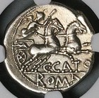 123 Bc Ngc Ch Vf Roman Republic Ar Denarius Porcius Cato Biga Victory (25051501D