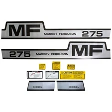 MASSEY FERGUSON 275 DIESEL DECALS. COMPLETE SET. "HUMP" M-F. VINYL. SEE DETAILS