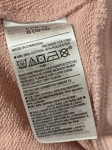 Old Navy Nude Pink Pullover Hoodie Sweatshirt Long Sleeves Kids Size Large - Picture 6 of 7