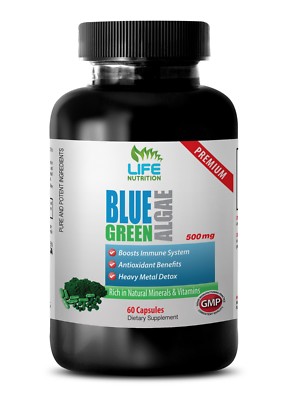 heavy metal detox, Organic Blue Green Algae 500mg, nourishes immune system 1B