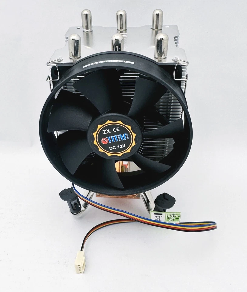 Titan Copper Heatpipe Intel LGA 775/1156/1366 CPU Cooler, 95mm Ball Bearing Fan - Image 2 of 4