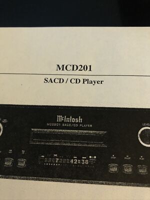 McIntosh MCD201 SACD CD player ￼ DEALER SPEC SHEET Re-print copy