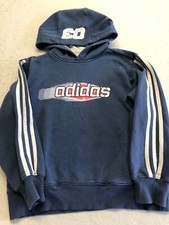 Adidas Sweatshirt Kids Boy's Small 8-10 Embroidered Logo Casual Fleece Hoodie