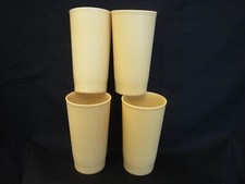 Tupperware Tumblers 873 Harvest Gold 12oz. Cups Made In USA Set of 4