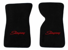 New 1963-2019 Corvette Carpet Floor Mats Black W Embroidered Stingray Logo Set New 1963-2019 Corvette Carpet Floor Mats Black W Embroidered Stingray Logo Set