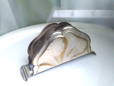 WMF Serviettenhalter Briefhalter versilbert Art Deco Punze 1935 - 1945 gewellt