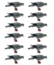 Full Body Pigeon Decoys 12x with Feet & Pegs Flocked Shooting Decoying