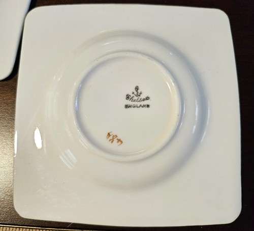 Juego de 2 platos cuadrados pequeños de pera Chelsea China, Inglaterra vintage - Imagen 6 de 7