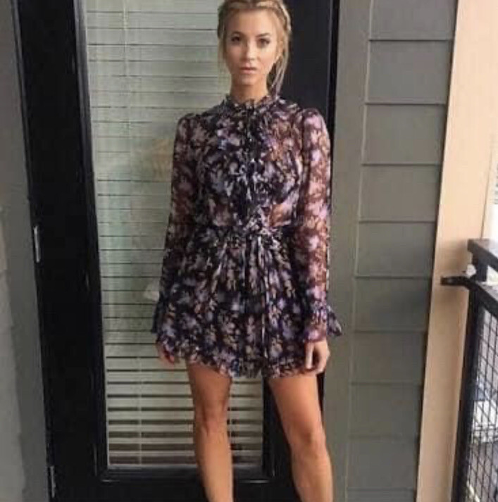 Zimmermann stranded ruffle playsuit size