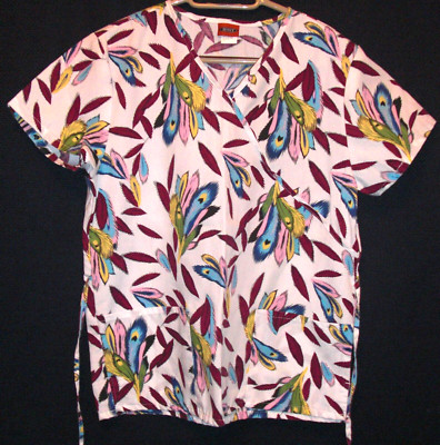 DENICE #1048 Feather Scrub Top Size S - NWOT