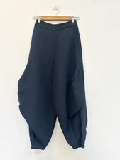 Designer Sarah Jane Clarke Size 6 Harem Midnight Navy Wool Silk Women's Pants