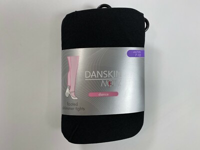 Danskin Now Black Footed Shimmer Tights (1 Pair) NEW! NWT