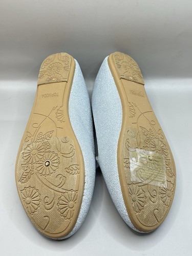 TOP MODA Costa Silver GiltterFlat Dress Shoes Women Size 9 BRAND NEW IN BOX! - Picture 3 of 8