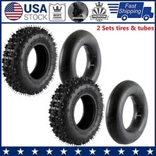 2 Sets 4.1x3.5-6 Tyre Tire + Tube For ATV Quad Go Kart Scooter Buggy Mini Bike