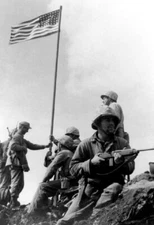 U.S. Marines during First Iwo Jima Flag Raising 13x19 World WWII WW2 Photo 316