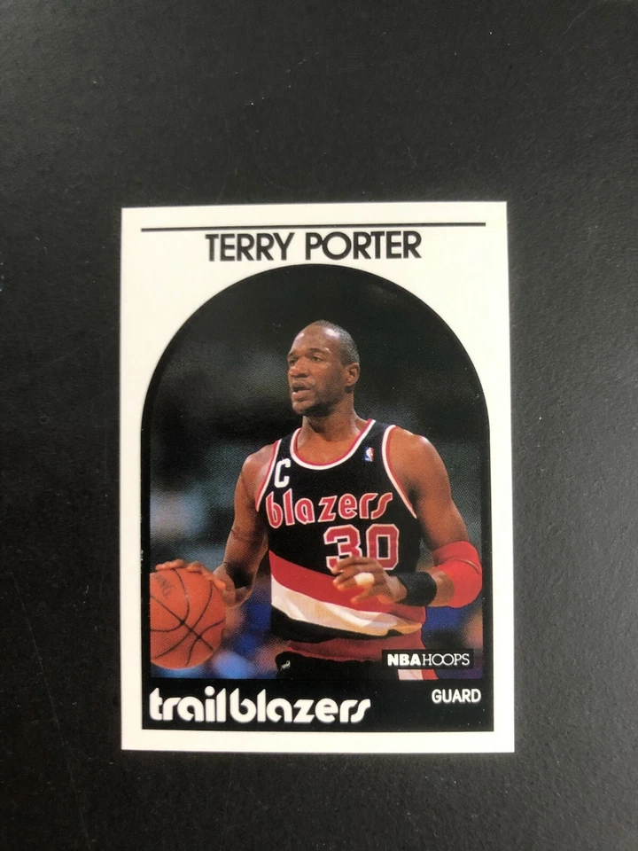 1989 TERRY PORTER NBA Hoops Portland Trailblazers a Basketball Card # 105 - Image 2 of 4