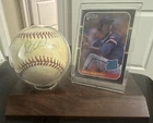 Greg Maddux Signed Baseball and Donruss Rated Rookie Card in Display