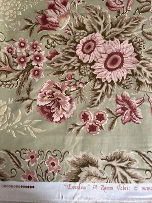 A Ramm Fabric ''Evesham'' Made in England mcmxcii Circa 1992 54'' Wide x 38''