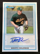 DUSTY COLEMAN Oakland Athletics 2010 Bowman Prospects AUTO Rookie Card RC BPA-DC