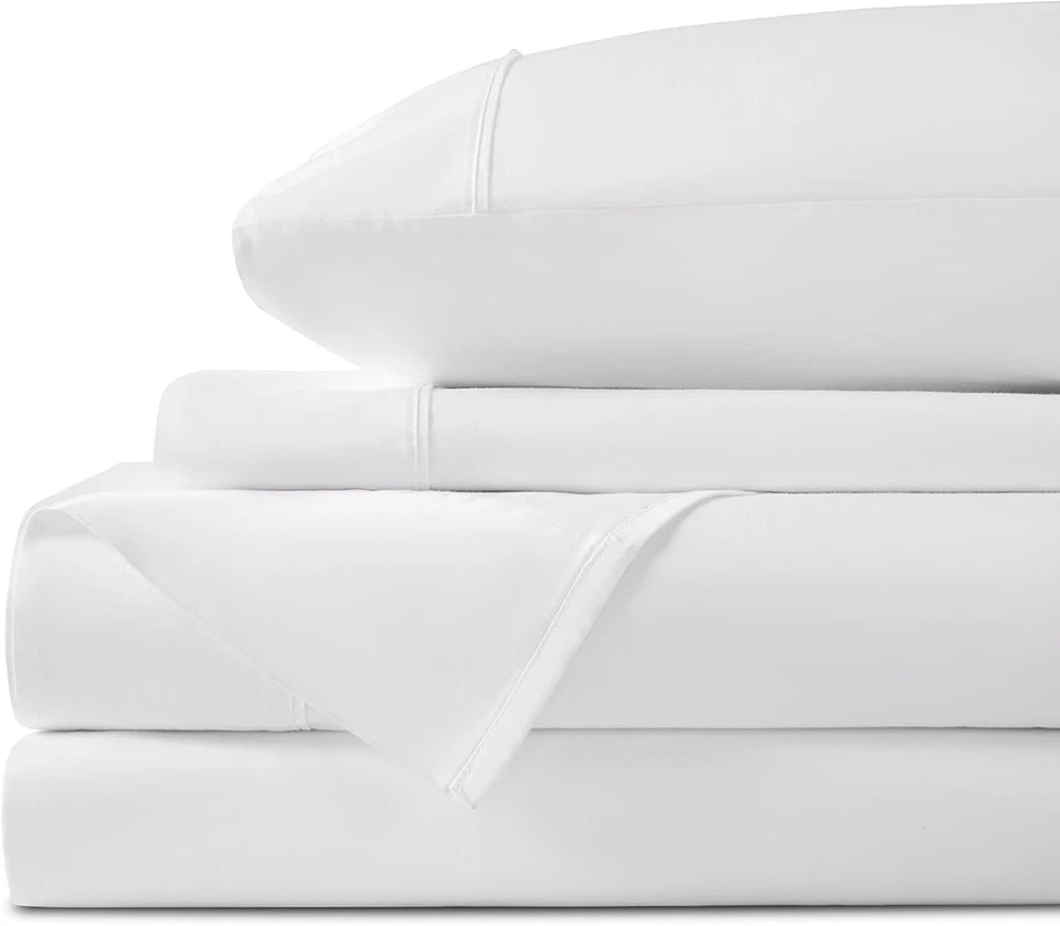 Juego de sábanas LBRO2M 4 piezas 100 % algodón egipcio confort 1000 unidades bolsillo profundo Foto 4 de 4