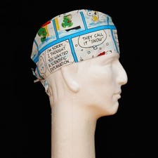 Peanuts Gang Character Snoopy Stripe Winter theme scrub hat