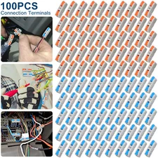 100pcs Conductor Compact Connectors Lever Wire Nuts Inline Electrical Connectors