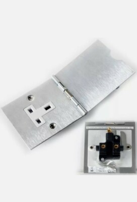 X6 gebürsteter Stahl einzelne Bodenstecker Steckdose 1 Gang UK Elektrik 13A Netz